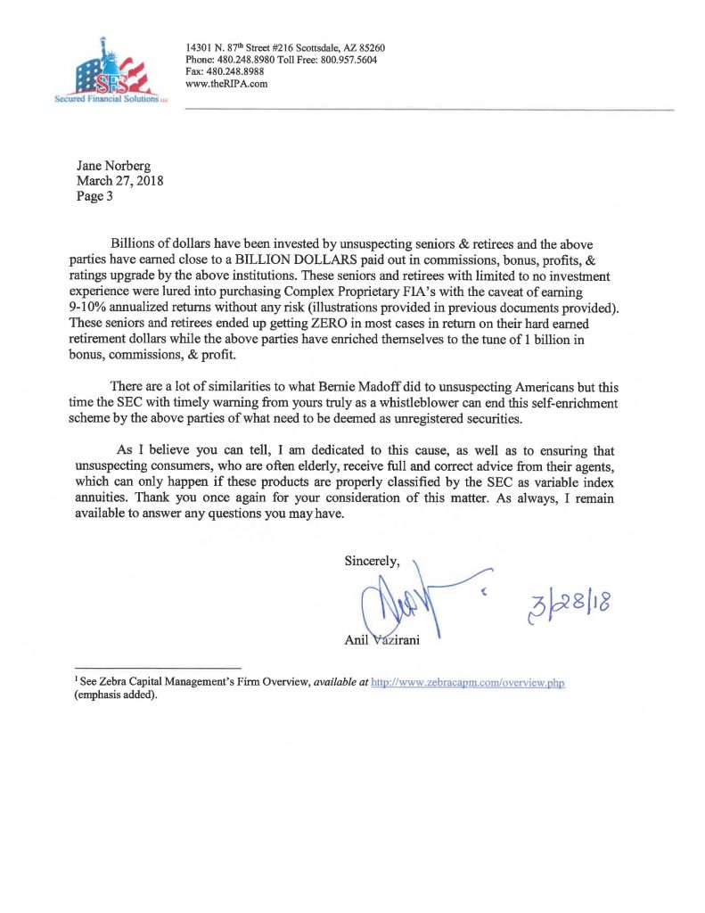 Anil Vazirani, SEC, Nationwide NYSE Zebra Edge Annuity Sales