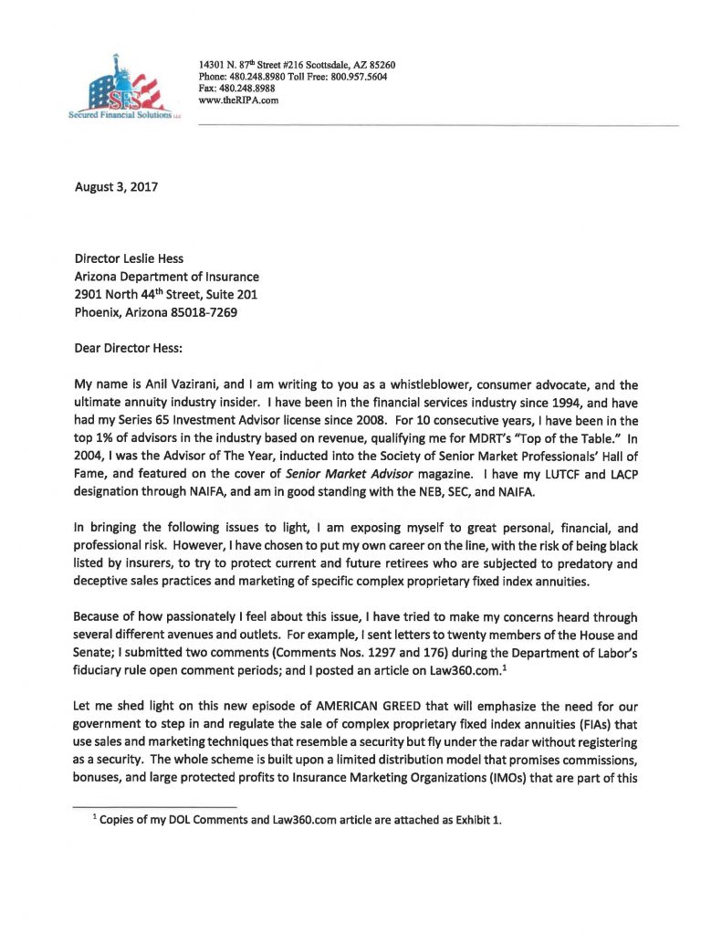 Anil Vazirani, SEC, Nationwide NYSE Zebra Edge Annuity Sales